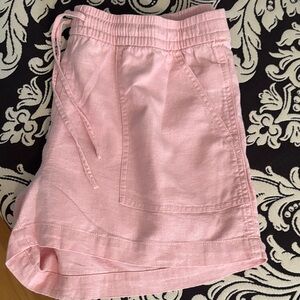 J Crew Drawstring Linen-Blend Shorts